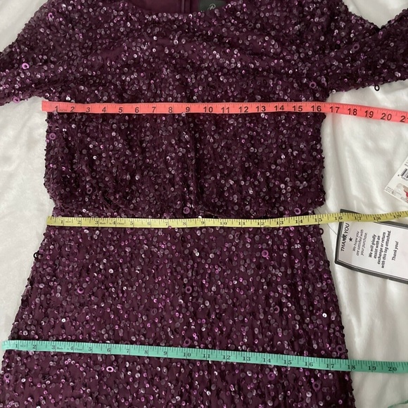 NWT Adrianna Papell Blouson Sequin Gown in‎ Cassis [SZ 2 ] - Picture 11 of 12